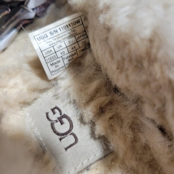 Ugg Ascot Men's Size 11EEE US Brown Suede Slip On Wool Shearling Shoes 1103889 - Picture 8 of 10